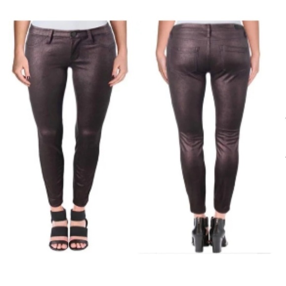 BlankNYC NWT Metallic Spray On Jeans 28 Low Rise Jeggings jeans | Purple 28 - Picture 1 of 10